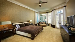 What wallpaper to choose for a bedroom with brown furniture photo