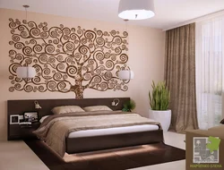 What wallpaper to choose for a bedroom with brown furniture photo