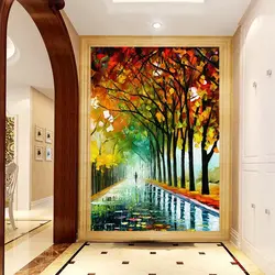 Paintings in the interior of the hallway in a modern style