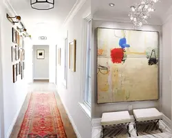 Paintings in the interior of the hallway in a modern style