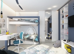 Bedroom design in a modern style photo for boys