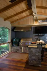 Design Of A Summer Kitchen At The Dacha Inside Photo
