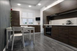 Color combination in the kitchen interior gray floor