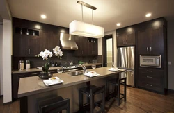 Wallpaper For The Kitchen With A Dark Set Of Interior Design