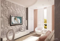 Light wallpaper for the living room in a modern style photo