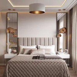 Modern sconces for the bedroom in the interior photo