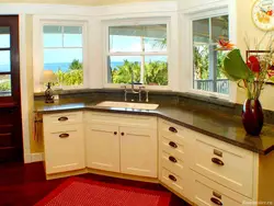 Kitchen design photo corner with window photo design