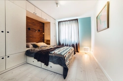 Bedroom design with a window 14 sq m