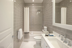 Bath with toilet in gray photo