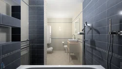 Bath with toilet in gray photo