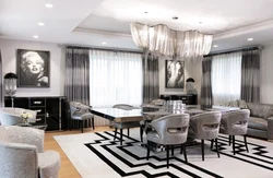 Living room art deco in the interior photo