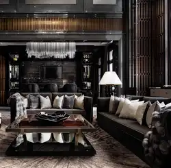 Living room art deco in the interior photo