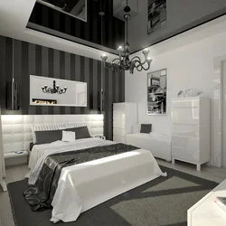 Bedroom with black ceiling photo