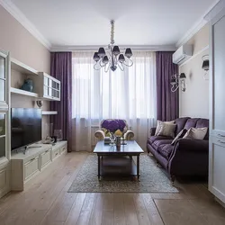 Photo of a living room in an apartment with two sofas