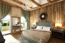 Bedroom with wooden ceiling photo