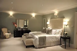 Ceiling with soffits bedroom photo