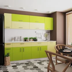 Lime kitchen in the interior