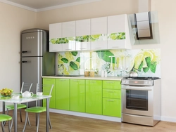Lime kitchen in the interior