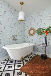 Photo of washable wallpaper in the bathroom