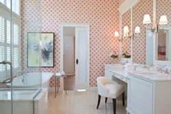 Photo of washable wallpaper in the bathroom