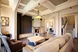 Modern living room interior in a timber house