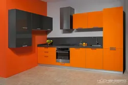 Какие цвета сочетаются с оранжевым кухня фото
