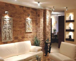 Apartment renovation design with stones