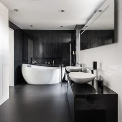 Bath Design With Black Floor