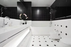 Bath design with black floor