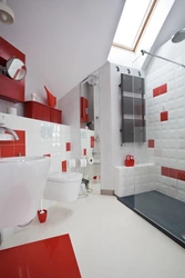 Red bath room photo