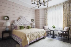 Bedroom with clapboard inside photo