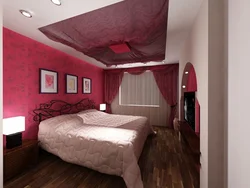 Bedroom in burgundy color design photo