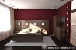Bedroom In Burgundy Color Design Photo