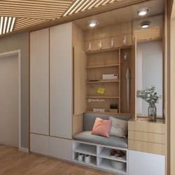 Hallway design with built-in wardrobe in a modern style apartment