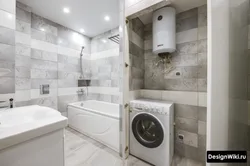 Bathroom design with toilet and washing machine 5 sq m