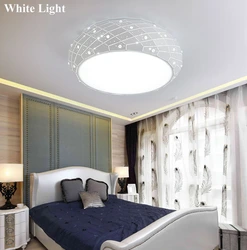 Suspended ceiling design in a bedroom without a chandelier photo