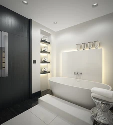 Bathtub in a niche photo design