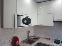 Kitchen 6m2 design with refrigerator and washing machine and gas