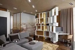 Living room designs in an apartment with a partition