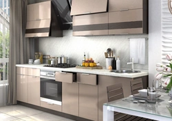 Cappuccino color photo kitchen furniture