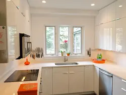 Small Kitchen With Two Windows Design Photo