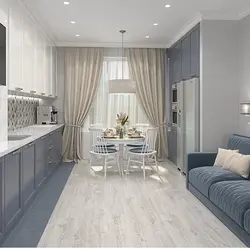 Kitchens 14 sq m design in a modern style in light colors