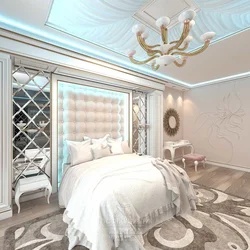 Bedroom interior design with mirrors