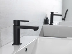 Black plumbing in the bathroom in the interior