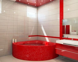 Дизайн ванной комнаты в красных цветах фото