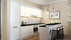 Kitchen walls with white furniture photo