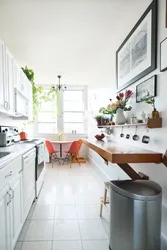 Narrow kitchen interior