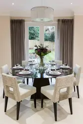 Round table in the living room interior