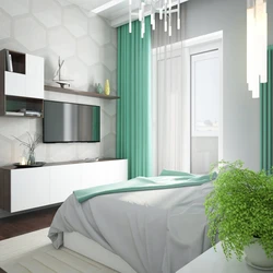 Bedroom design white green