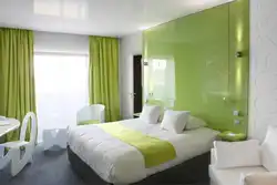 Bedroom design white green